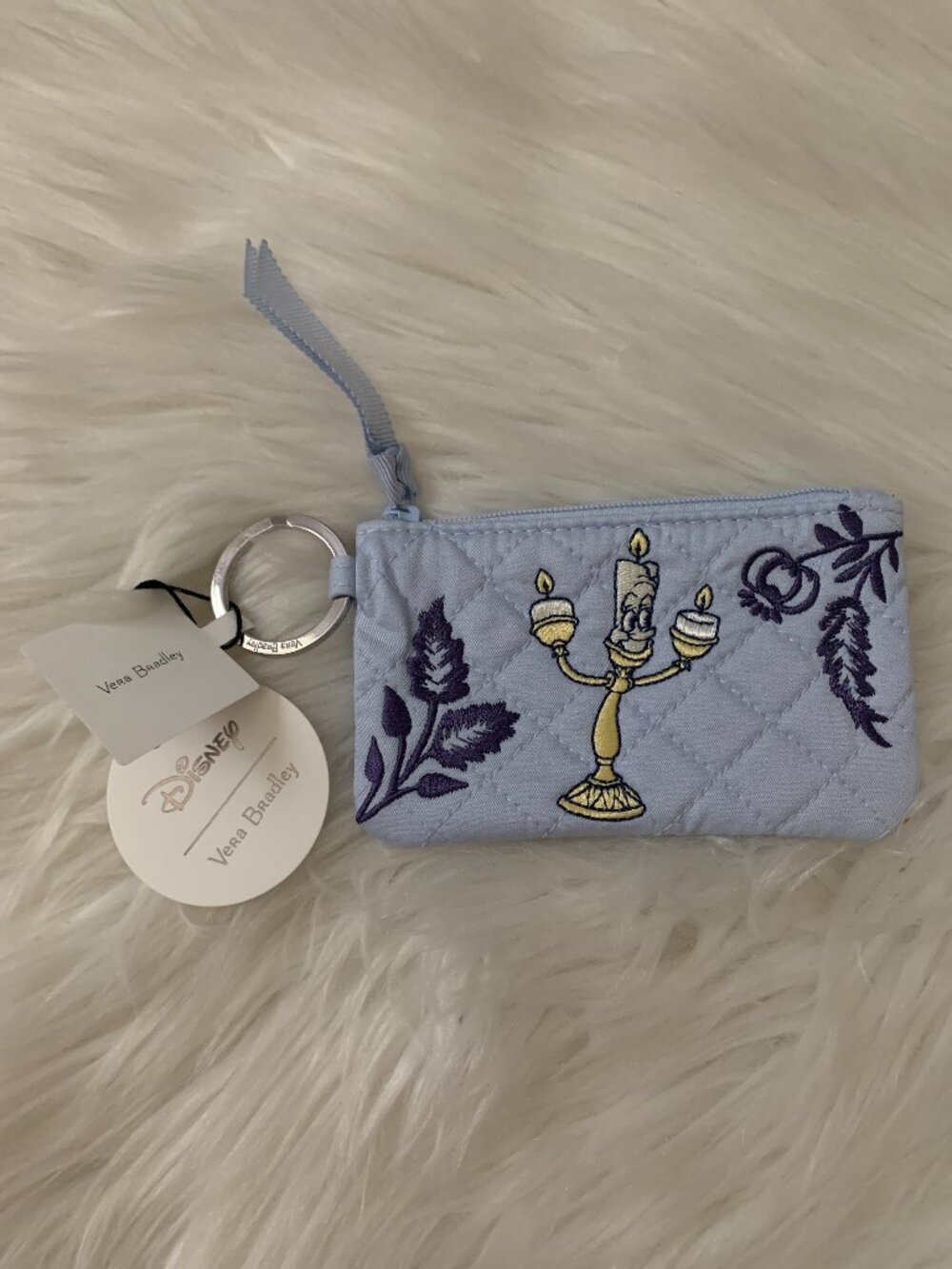 VERA BRADLEY X DISNEY Beauty & The Beast Lumiere Zip ID Case